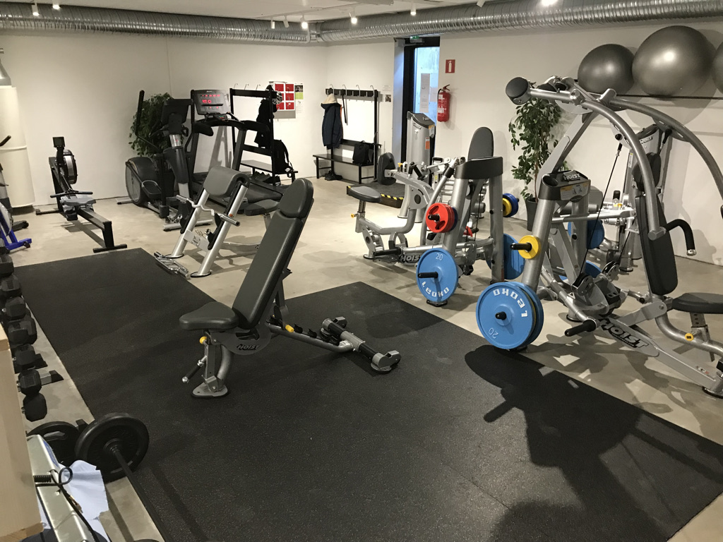 Gymutrustning i Carpella gym.