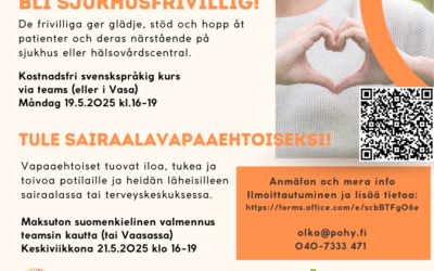 Kevään viimeinen valmennus sairaalavapaaehtoisille – Vårens sista kurs för nya sjukhusfrivilliga